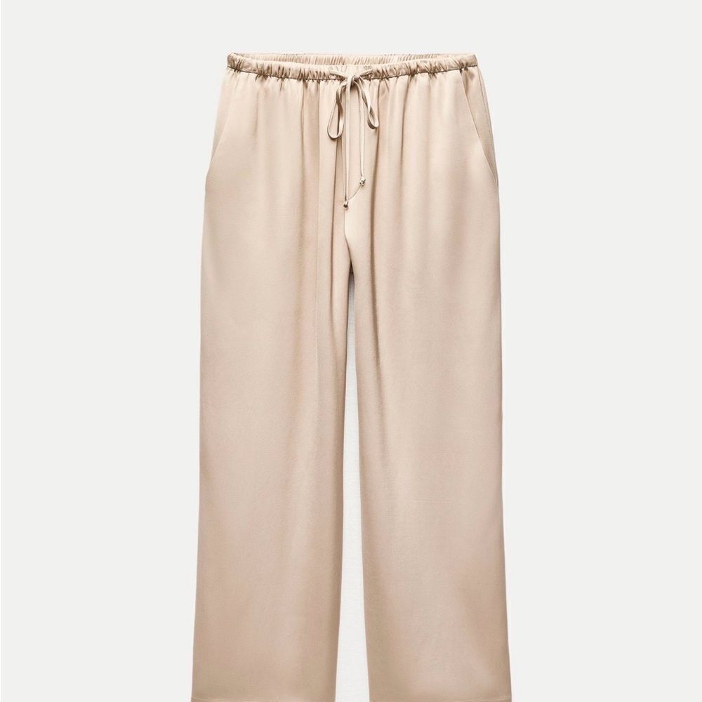 Zara Cream Straight Leg Pants